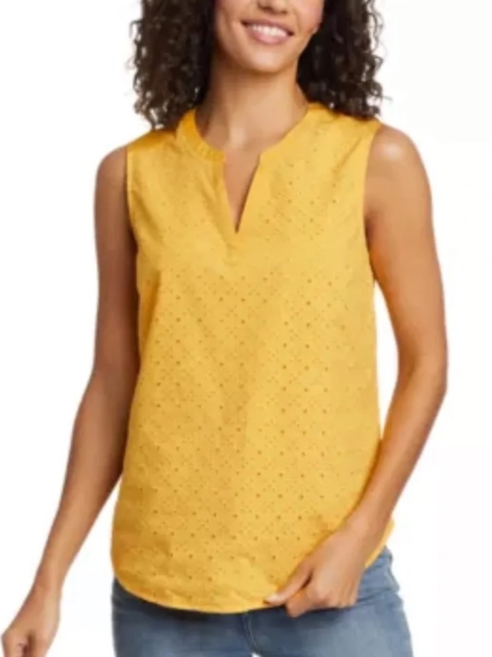 NWT Eddie Bauer On The Go Cotton Eyelet Sleeveless Tank Women's Sz XL